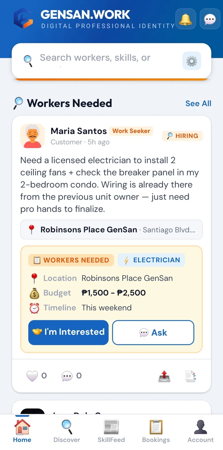 GENSAN.WORK — Workers Needed feed